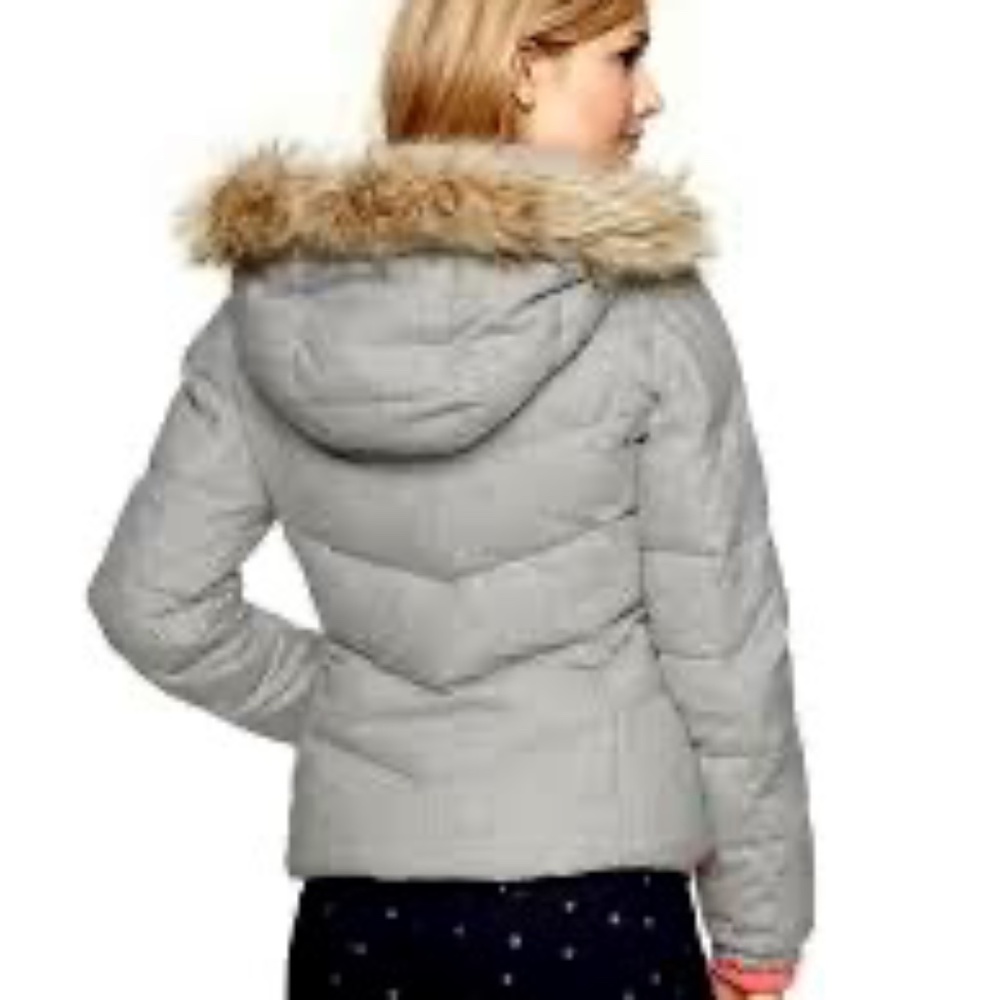 Gap Puffer Jacket with Hood Gray
